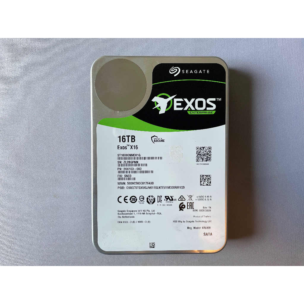 SEA GATE EXOS X16 ST10000NM001G HDD 512E SATA 3.5 HDD 16TB 7200RPM 256MB SATA มือสอง