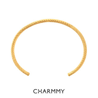 CHARMMY Mini Twisted C Bangle Silver 925 กำไลข้อมือ เงินแท้ 925