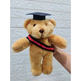 ตุ๊กตาหมี 🎓ของขวัญรับปริญญา 🐻หมีใส่หมวก พร้อมสายสะพาย แถมฟรีถุงของขวัญ