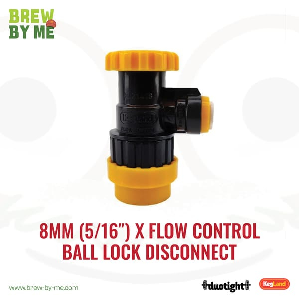 Duotight 8mm (5/16″) x Flow Control Ball Lock Disconnect (Black-Yellow/Liquid)