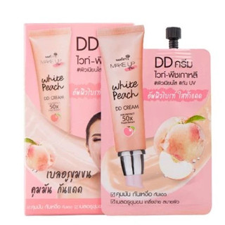 (6ซอง/กล่อง) Nami Make Up Pro White Peach DD Cream ดีดีพีชนามิ กันแดดพีช ปรับผิวใส กันน้ำ ใช้ได้ทุกสีผิว