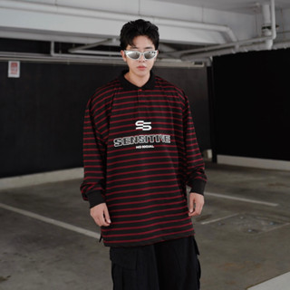 QCLOTH : Sensitive red stripe 🥊 Oversize