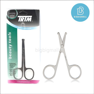 Trim กรรไกรตัดขนจมูก ปลายมน แหลม ผลิตจากสแตนเลส ใช้ตัดเล็มแต่งขนจมูก ขนคิ้ว กรรไกรแต่งขนคิ้ว พกพาได้สะดวก