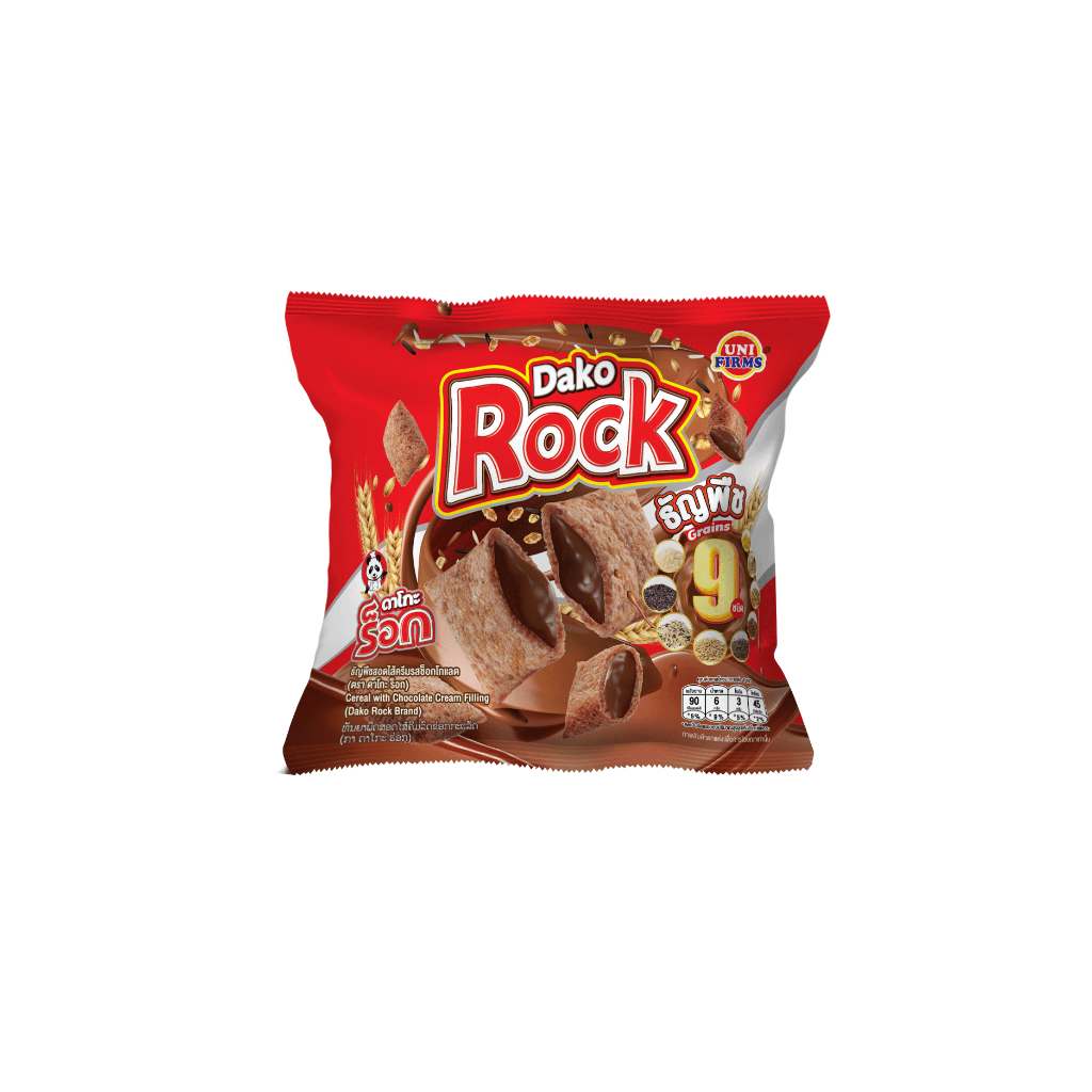 [1 แพ็ค] Dako Rock ดาโกะร็อกสอดไส้ช็อกโกแลต 20 กรัม x12 ซอง I ขนม ช็อกโกแลต คุกกี้ ขนมขายส่ง - รูปที่ 4