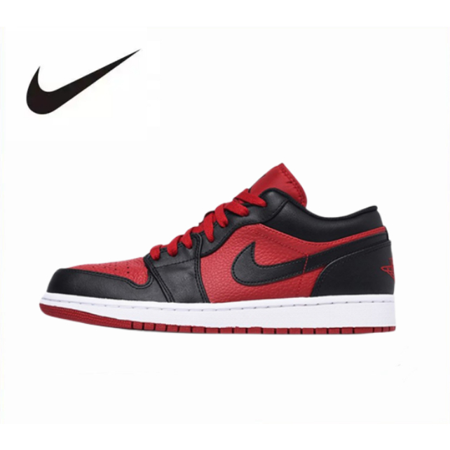 Nike Jordan Air Jordan 1 Low Gym Black and red (ของแท้100%)
