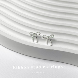 🔥ใส่โค้ด VCTLH ลด 15%🔥 ribbon stud earrings / silver925 ต่างหูเงินแท้925 ต่างหูรูปโบว์