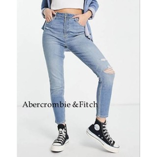 Abercrombie &amp; Fitch Curve Love high rise skinny jeans in mid wash blue