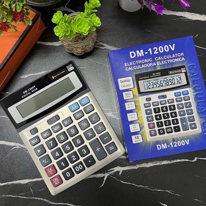 เครื่องคิดเลข ตัวใหม่จอใหญ่ DM-1200V  หน้าจอ 12 หลัก