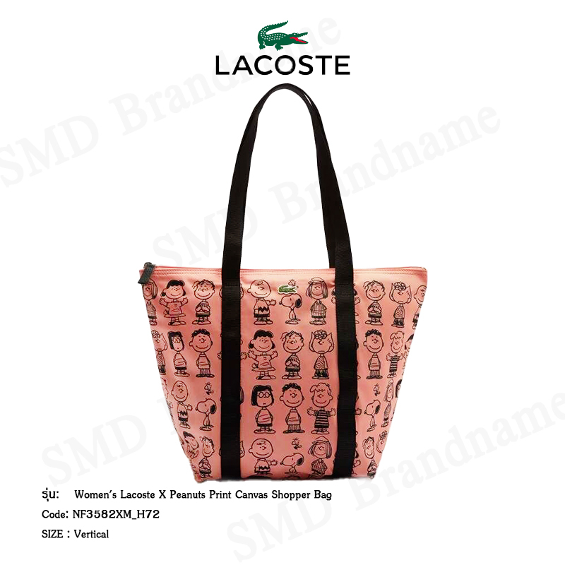 Lacoste กระเป๋าช้อปปิ้ง รุ่น Women's Lacoste X Peanuts Print Canvas Shopper Bag Code: NF3582XM H72