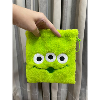 ⭐️ NEW ⭐️ Disney Toy Story Green man bag กระเป๋า ถุงหูรูด ใส่ของ ดิสนีย์ ทอยสตอรี่ กรีนแมน งานลิขสิทธิ์ แท้ ญี่ปุ่น