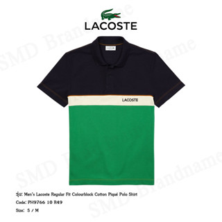 Lacoste เสื้อโปโลชาย รุ่น Men’s Lacoste Regular Fit Colourblock Cotton Piqué Polo Shirt Code: PH9766 10 R49