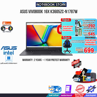 [ผ่อน0%10ด.][กดซื้อRAM 16GB 545.-][แลกซื้อKB216/MS116][กดซื้อ GAMING CHAIR 699.-]ASUS VIVOBOOK 16X K3605ZC-N1787W (90NB1