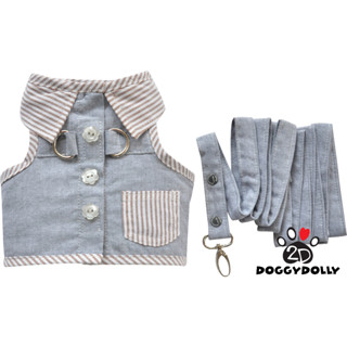 Pet cloths -Doggydolly เสื้อผ้าแฟชั่น  สัตว์เลี้ยง ชุดหมาแมว สายจูง รัดอก Body-Harness DCL178