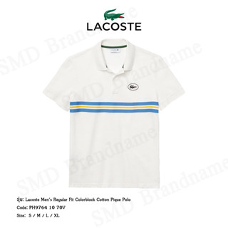 Lacoste เสื้อโปโลชาย รุ่น Mens Lacoste Regular Fit Cotton Pique Pocket Polo Shirt Code: PH9764 10 70V