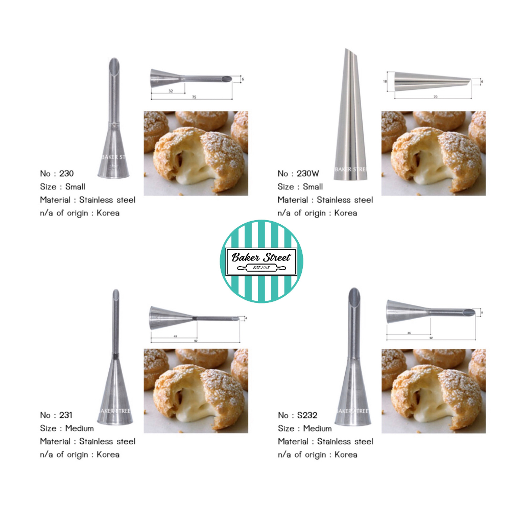 หัวบีบครีม หัวบีบไส้ Fritter (นำเข้าจากเกาหลี คุณภาพดี ไม่มีรอยต่อ)