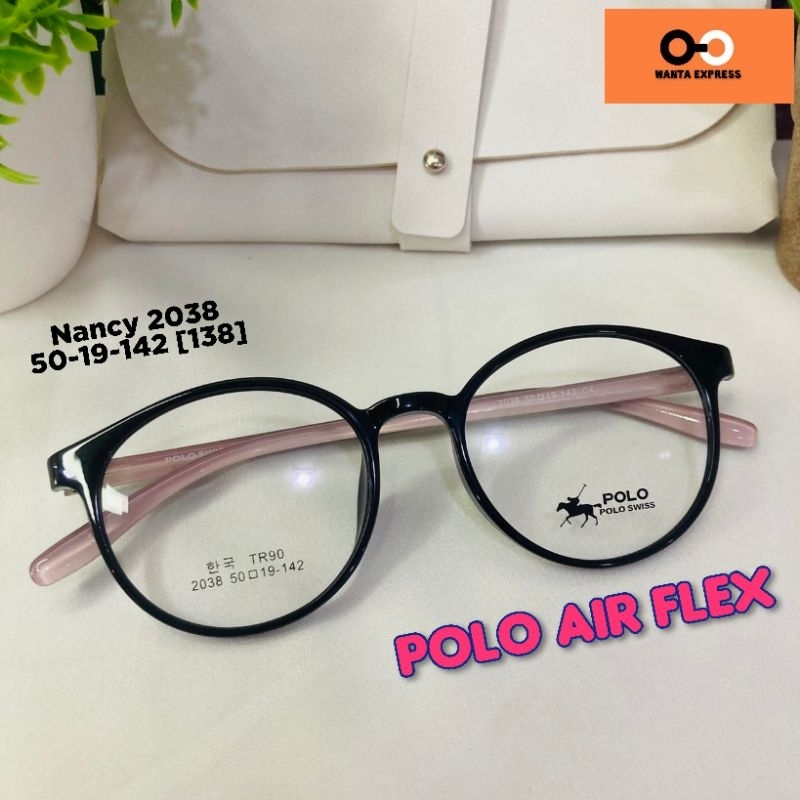 กรอบแว่นตา ผู้หญิง เบา POLO FLEX 2038 ยืดหยุ่น พร้อมเลนส์ ตัดแว่น สายตาสั้น ยาว แว่นกรองแสง บลูบล็อก ออโต้ ตัดเลนส์สายตา