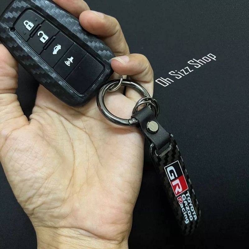 เคสรีโมท Toyota Cross GR Sport, CHR GR ซิลิโคนลายเคฟล่าหุ้มรีโมทรถ สามารถถอดกุญแจรีโมทได้ (Kevlar Silicone Protective )
