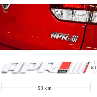 โลโก้ตัวอักษร เอพีอาร์ ขนาด 21 * 2.7 cm APR Stage III 3+ Rear Trunk Emblem Sticker for VW GOLF Audi R8 RS A3 A4 Q5