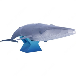 โมเดลกระดาษ 3D : Blue Whale วาฬสีน้ำเงิน กระดาษโฟโต้เนื้อด้าน  กันละอองน้ำ ขนาด A4 220g.