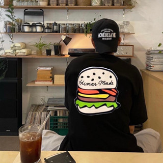 [งานปัก] เสื้อยืด oversize ลาย “BURGER” - มี 2 สี (ดำ, ขาว)