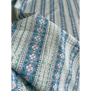 144บาท/หลา Cotton Fabric Indian Blockprint  ผ้าฝ้าย ผ้าอินเดีย พิมพ์มือ ผ้าเบาสบาย sarasafabric handblockprint cotton