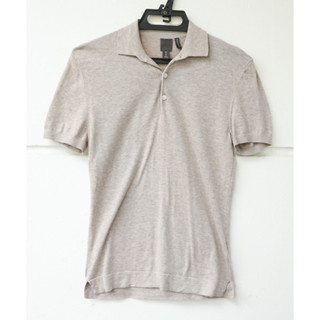 H&amp;M polo ผ้าpremium cotton สีเบจ น้ำตาลอ่อน