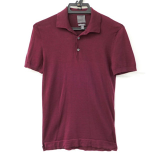 H&amp;M silk blend polo shirt สีburgundy