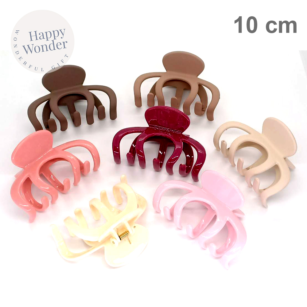 12 สี กิ๊บหนีบผม ขนาดใหญ่ ทรงปลาหมึก เก็บผมได้เยอะมาก งานสวย ปลายมนไม่จิกศีรษะ