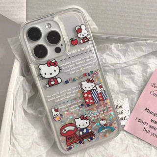 💎จัดส่งภายใน24ชม💎เคสไอโฟน สำหรับ for iPhone 11 13 14 Soft Case 12 Pro Max hello kitty ป้องกันการตก เคสโทรศัพท์1