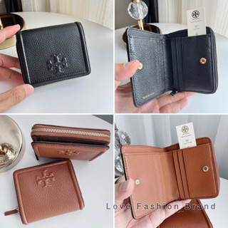 ✨ผ่อน0%แท้100%✨ กระเป๋าสตางค์ ใบสั้นสีดำ Tory Burch Thea Bi Fold Mini Wallet 80164