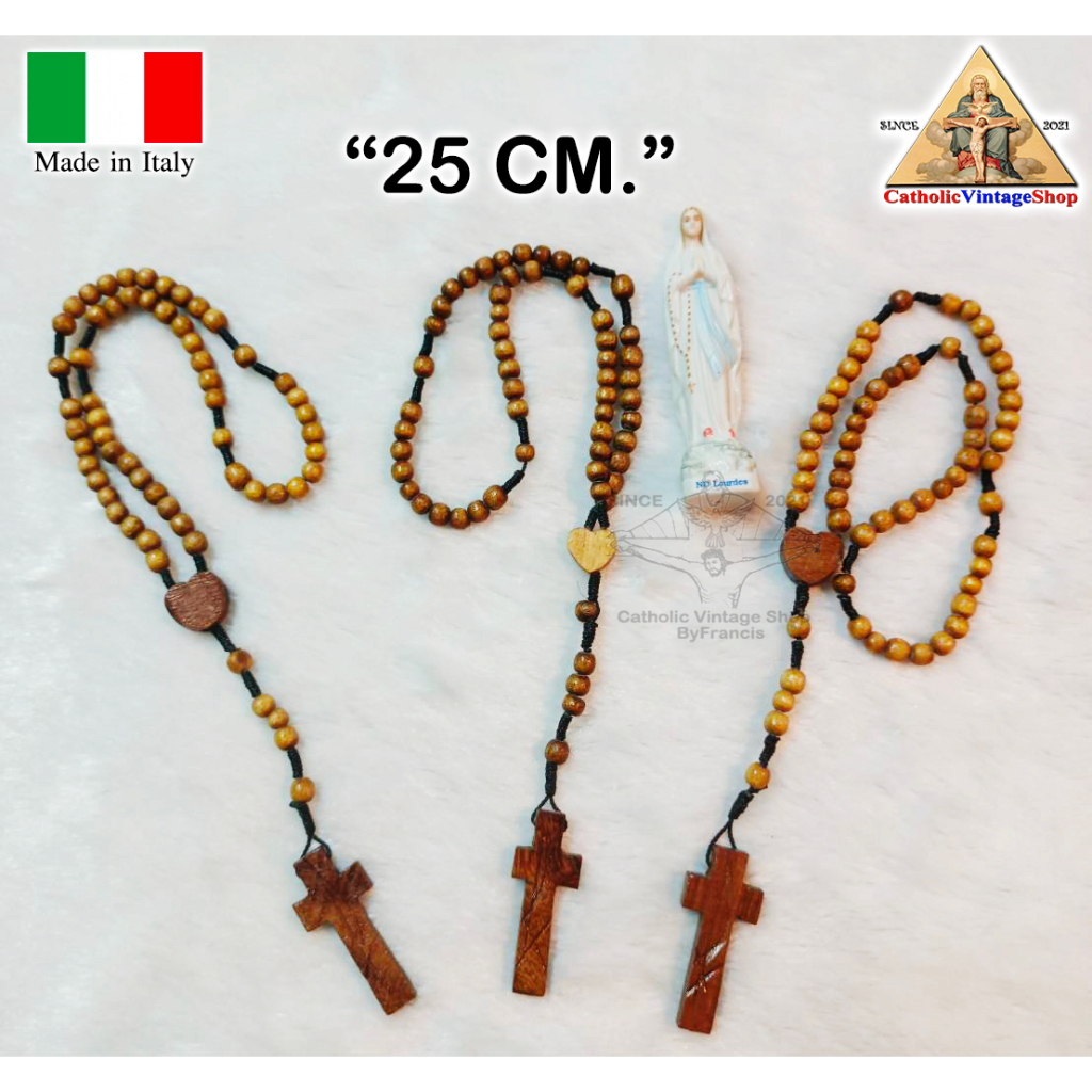130 บาท สายประคำ  สายประคำไม้ สายประคำคาทอลิก สายประคำคริสต์ ITALY ลูกประคำ Catholic Rosary คริสต์ สร้อยคอ Fashion Accessories