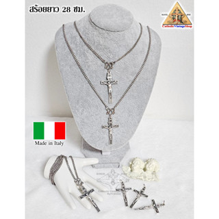 สร้อยคอไม้กางเขน CrossNecklace สร้อยคอพระเยซู สร้อยสแตนเลส อิตาลี คริสต์ Jesus Cross ITALY