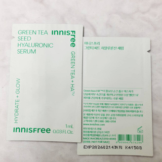 Innisfree Green Tea Seed Serum 1ml พร้อมส่ง เซรั่มชาเขียวมิติใหม่ เติมความชุ่มชื้น (Seed Serum 1 ml) แพกเกจจิ้งใหม่ 2023