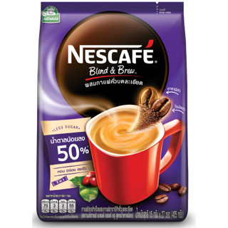 27ซอง Nescafe Less Sugar เนสกาแฟเบลนด์&amp;บรู แบบถุง