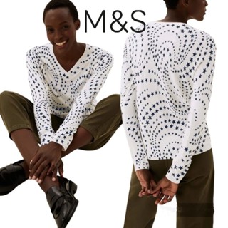 M&amp;S COLLECTION : Supersoft Star V-Neck Relaxed Jumper