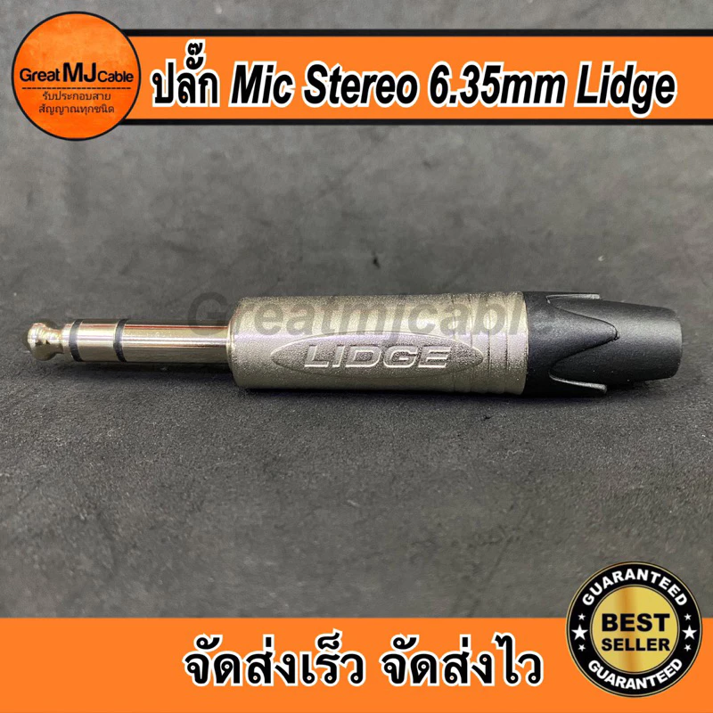 ปลั๊ก Mic Stereo 6.35mm LIDGE รุ่นYM-202D ปลั๊กไมค์สเตอริโอ ไมโครโฟน Stereo เข้าสายสัญญาณ