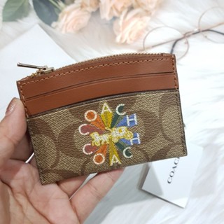 ✔ของแท้ 100% พร้อมส่ง ∞ กระเป๋าใส่บัตร ใส่เหรียญ Coach zip card case