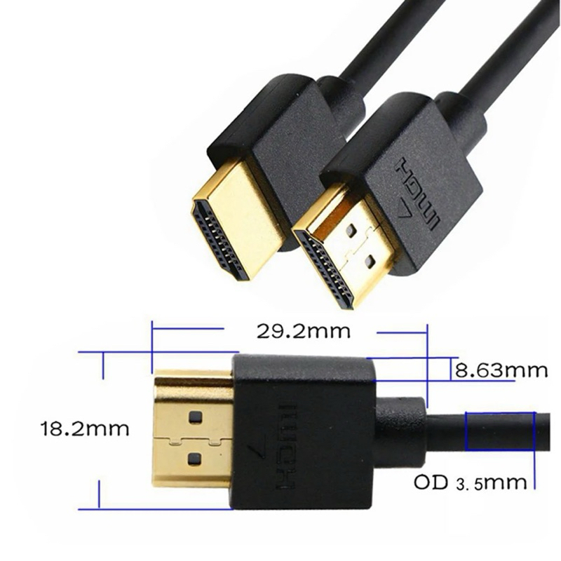HDMI 1080P บาง HDMI สายแบนชาย-ชาย1.4สายสำหรับ HDTV สาย HDMI 0.3M