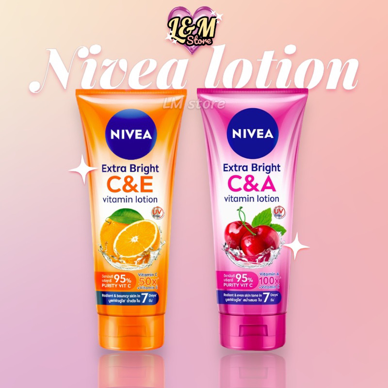 NIVEA extra white lotion C&E and C&A 180ml . โลชั่นบำรุงผิวกายนีเวีย โลชั่นนีเวีย ซีแอนอี ซีแอนเอ ครีมบำรุงนีเวีย