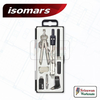 Isomars ISM-CS08 ชุดวงเวียนเขียนแบบ 8 ชิ้น วงเวียน เขียนแบบ ครบชุด