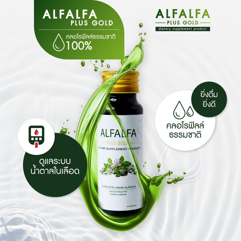 คลอโรฟิลล์น้ำ 100% อัลฟัลฟ่า พลัส Alfalfa Plus