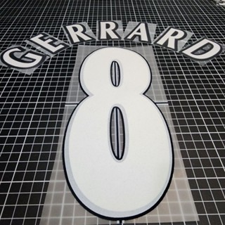 เบอร์ กำมะหยี่ GERRARD #8 UCL Champion League White Name set Full option Patch 2005 FINAL ISTANBUL