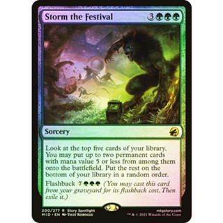 [MTG] Storm the Festival [MID] [GREEN] [RARE] [FOIL] [ENG] (การ์ดเมจิค / Magic the Gathering)