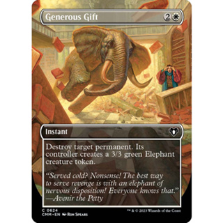 [MTG] Generous Gift (Borderless) [CMR] [WHITE] [COMMON] [NORMAL] [ENG] (การ์ดเมจิค / Magic the Gathering)