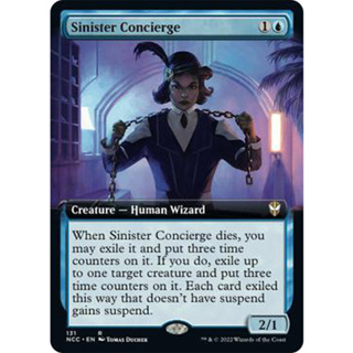 [MTG] Sinister Concierge (Extended Art) [NCC] [BLUE] [MYTHIC] [NORMAL] [ENG] (การ์ดเมจิค / Magic the Gathering)