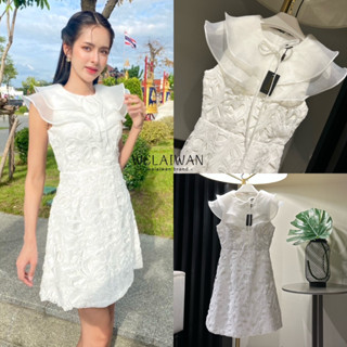 Lalisa999ราคาถูกที่สุด!! WELAIWAN ชุดเดรสลูกไม้งานสวยหวานเรียบหรู