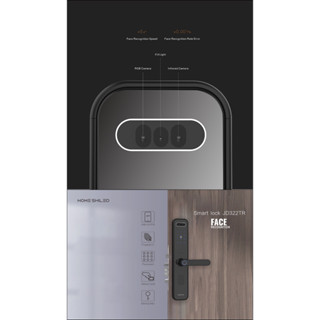 FaceScan: Digital Door Lock ปี 2024 Model JD320TR Black* Bluetooth +Application+ WiFi (option)