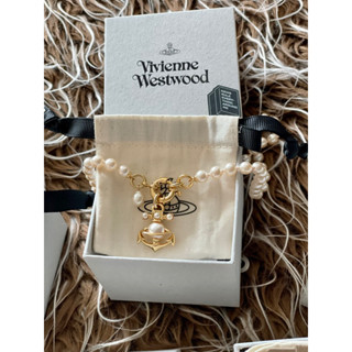 พร้อมส่ง🔥 สร้อยคอ Vivienne Westwood Marialena Pearl Necklace Gold ชองแท้