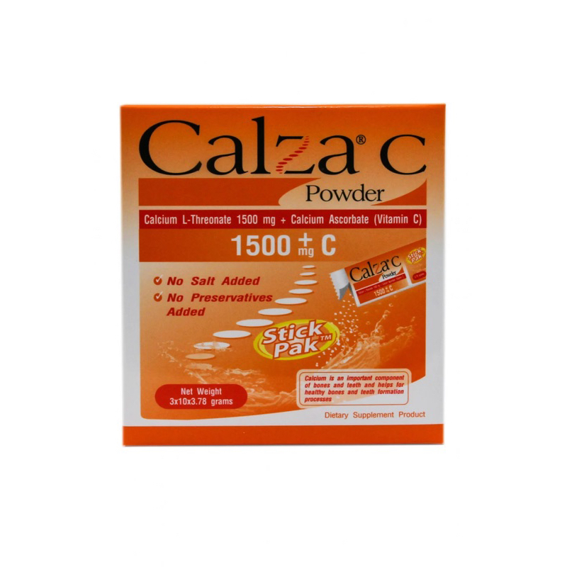Calza C powder calcium 1500 mg + vitamin C กล่อง 30  ซอง