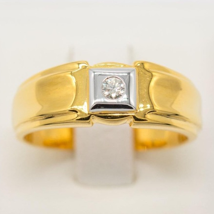 Happy Jewelry แหวนเม็ดเดี่ยว ใส่ได้ทั้งชายและหญิง เพชรแท้ทองแท้ 9K 37.5% ME552 ฟรีกล่องโบว์ 🎀